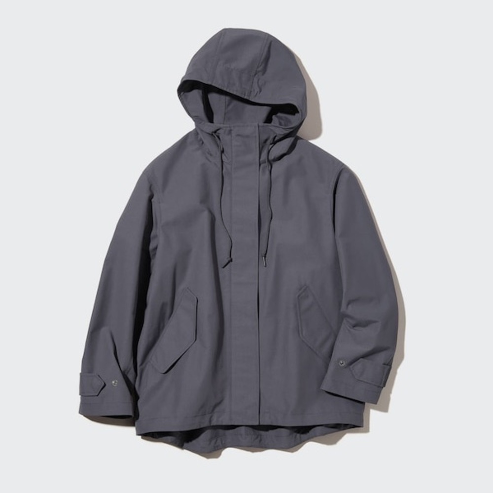 Uniqlo Gray Cotton Blend Parka Gray